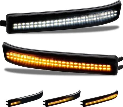 Vista 7 de Luces LED secuenciales para espejo lateral con lente ahumada Compatible con Ford F150 2009 a 2014
