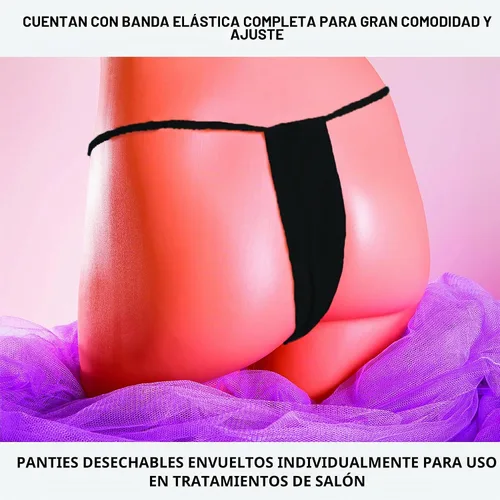 Vista 6 de ForPro Professional Collection Disposable Bikini Panties, Non-Woven Underwear, Individually-Wrapped, One Size Fits Most Negro