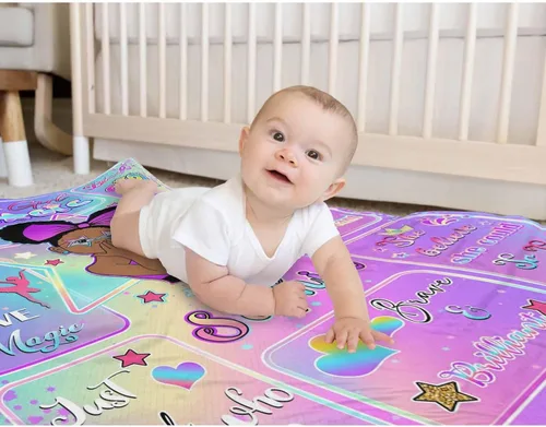 Vista 6 de D-Story Mantas personalizadas, mantas personalizadas con nombre, manta americana, manta africana para niña, mantas personalizadas para niños
