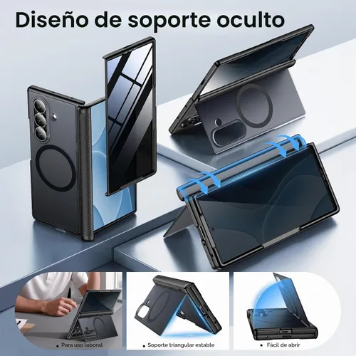 Vista 5 de Red2Fire Funda para Samsung Galaxy Z Fold 8 Ultra con protector de pantalla de privacidad, [compatible con Magsafe]