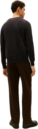 Vista 4 de Tommy Hilfiger Suéter Pullover esencial de algodón con cuello en V y manga larga para hombre