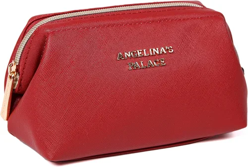 Vista 12 de Angelina's Palace Bolsa de maquillaje de viaje impermeable de cuero vegano, organizador de artículos de tocador oriental estilo retro, bolsa de Negro