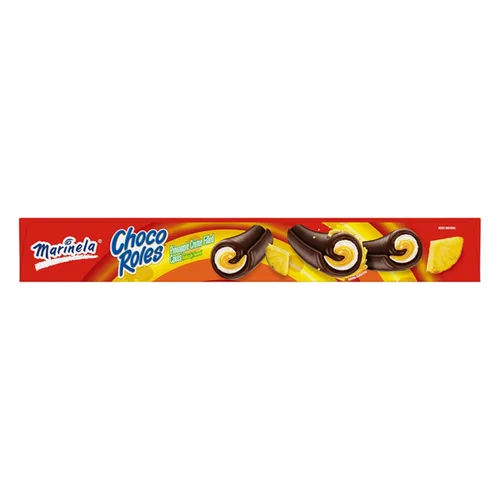 Vista 8 de Marinela Choco Roles - Pasteles rellenos cubiertos con sabor a chocolate y crema de piña, 8 paquetes, 11.28 onzas