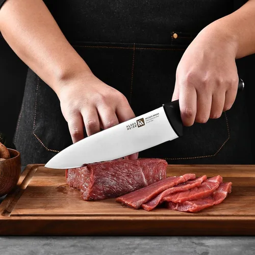 Vista 5 de Klaus Meyer Acciaio - Cuchillo de chef de acero inoxidable de alto carbono, 8 pulgadas (negro)