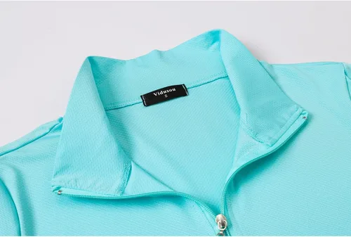 Vista 2 de Vidusou Polo de golf sin mangas para mujer, camisetas deportivas ligeras para tenis