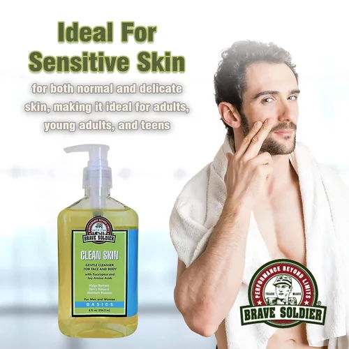 Vista 5 de Limpiador facial Clean Skin para hombres y mujeres, lavado facial hidratante para piel sensible, grasa o seca, removedor de maquillaje suave