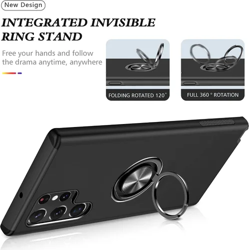Vista 5 de Funda para Samsung Galaxy S22 Ultra, S22 Ultra con protector de pantalla de TPU flexible autorreparable [2 unidades], funda invisible de grado