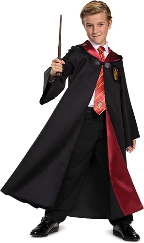 Vista 2 de Hermione Gryffindor - Traje de lujo oficial de Wizarding World con corbata y varita, talla infantil