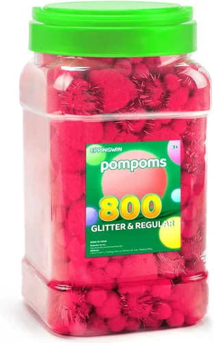 Vista 46 de Eppingwin - 2000 pompones negros, pompones suaves de 1 cm para manualidades, 0.4 pulgadas para proyectos de bricolaje de arte y manualidades (negro)