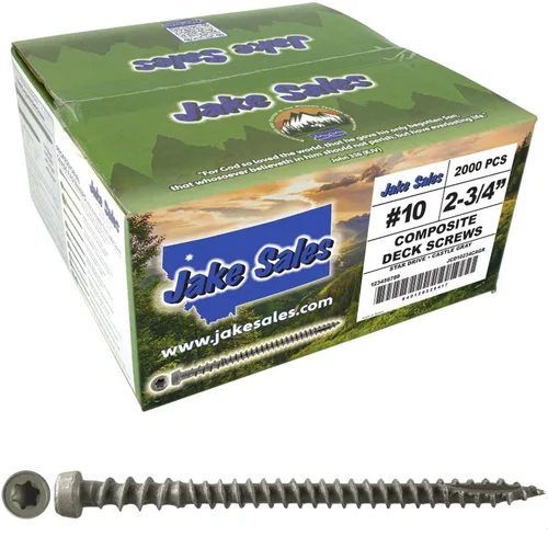 Vista 23 de Jake Sales #10 x 1-3/4" Cape COD Gris - Tornillo para madera de composite para terrazas con recubrimiento exterior, cabeza Torx/Star Drive