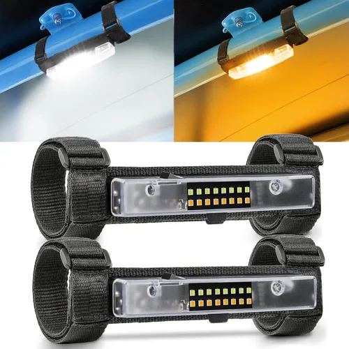 Vista 9 de Luz de cúpula UTV alimentada por baterías, montaje en barra enrollable, luz interior LED, luces de persecución, luces de mapa para UTV SXS Polaris