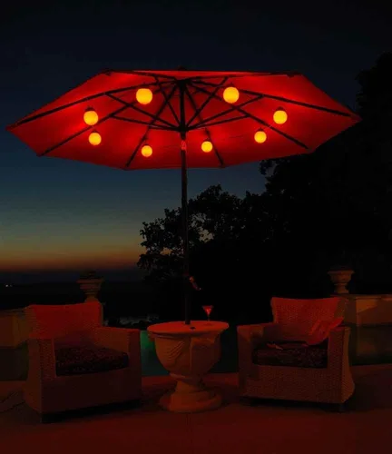 Vista 4 de Luz de paraguas que cambia de color de 8 globos