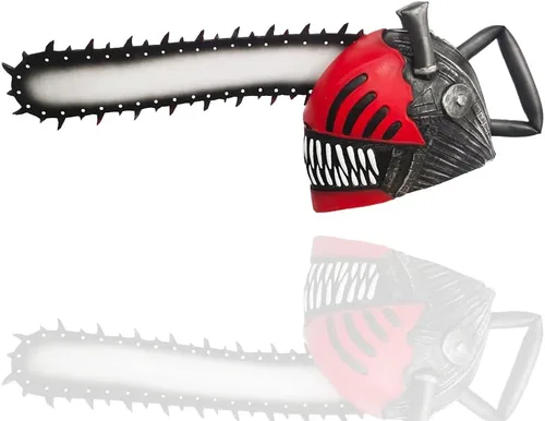 Vista 3 de Máscara de látex de hombre motosierra para adultos y niños, disfraz de anime, cosplay, máscara de cara completa con capucha de Halloween, accesorios