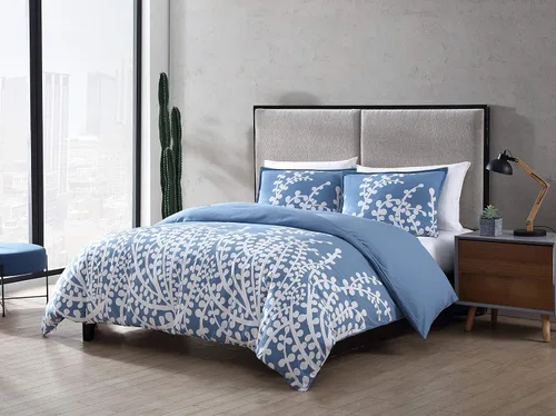 Vista 2 de City Scene - Juego de funda de edredón para cama individual, ropa de cama 100% algodón suave para comodidad durante todo el año, juego de cama de 2