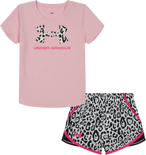 Vista 65 de Under Armour Conjunto de camiseta y pantalones cortos de manga corta de 2 piezas para niña Soft Fabric for Everyday Comfort, Breathable, Lightweight