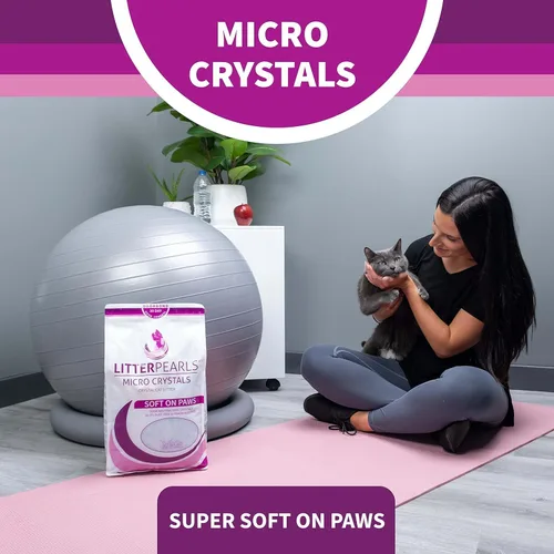 Vista 4 de Litter Pearls Micro Crystals Unscented Non-Clumping Crystal Cat Litter with Odorbond, 10.5 Pounds (Pack of 3)