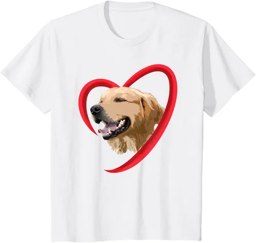 Vista 21 de Golden Retriever Corazón, regalo para ella, camiseta del día de San Valentín, Negro