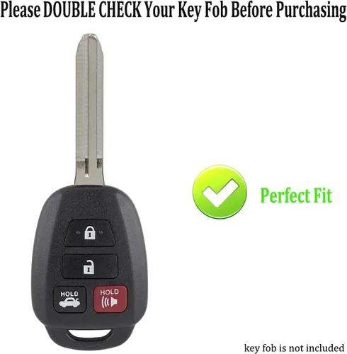 Vista 2 de Funda protectora de TPU para llavero compatible con Toyota Camry 2012-2017 2014-2017 Corolla Smart Remote Key Fob (negro)