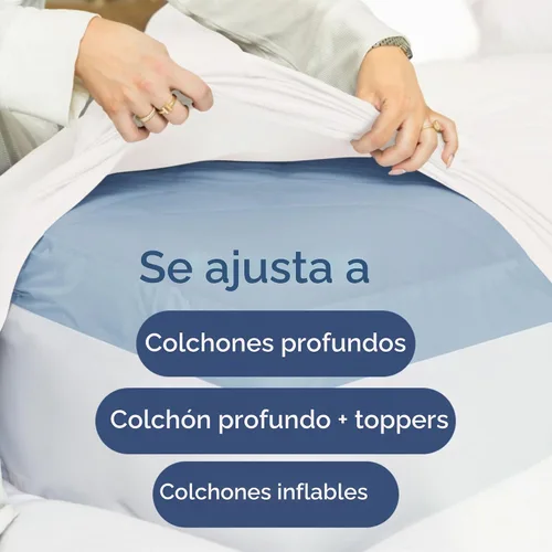 Vista 6 de Juego de sábanas de 4 piezas con bolsillos extra profundos de 400 hilos, 100% algodón, 4 piezas, transpirable y refrescante, juego de sábanas