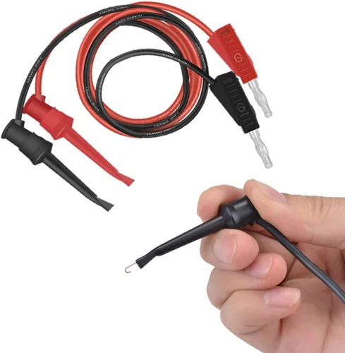 Vista 9 de HANDSKIT Kit de cables de prueba de multímetro, juego de cables de prueba con pinzas de cocodrilo, sonda de mini ganchos de prueba y sondas
