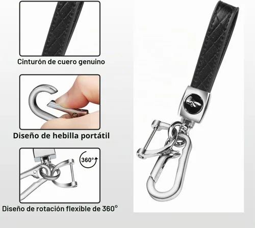 Vista 6 de QBUC Funda para llavero Toyota con llavero (negro, 3 botones)