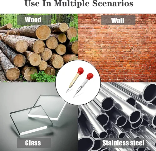 Vista 7 de Herramienta de taladro de metal de resorte ajustable con tapa de cojín e impacto ajustable para ventana de vidrio de plástico de madera, metal, etc.