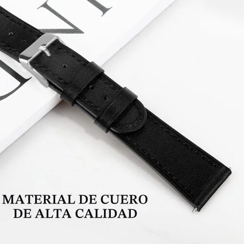 Vista 5 de Abanen Correa de reloj de 0.787 in para Garmin Venu Sq/Venu 2 Plus/Vivoactive 6/5, correa de cuero de liberación rápida para Vivoacvit 3, Forerunner