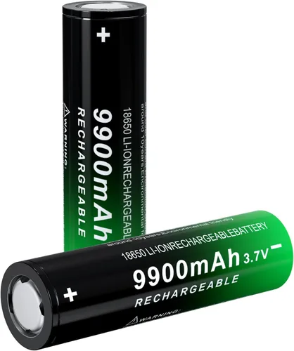 Vista 3 de Batería recargable 18650 de 3,7 voltios, batería recargable con botón superior para linternas, faros delanteros, paquete de 2
