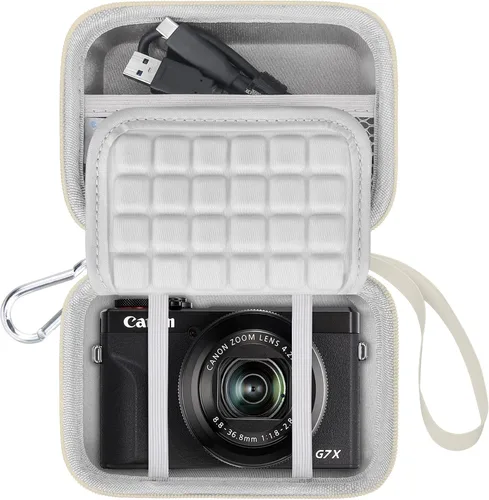 Vista 9 de Lacdo Funda para cámara Canon PowerShot G7 X Mark III/PowerShot G7 X Mark II 4K Vlogging Cámara de Vlogging, bolsa de transporte para cámara