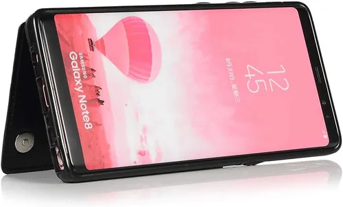 Vista 6 de Funda de teléfono para Samsung Galaxy Note 8 con protector de pantalla de vidrio templado y tarjetero con soporte para tarjetero, accesorios