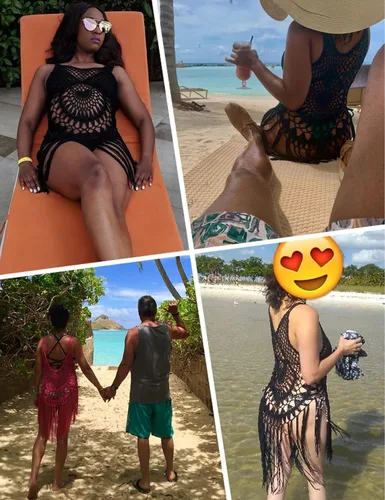 Vista 4 de CXINS traje de baño sexy de encaje hecho a mano con borla de ganchillo para mujer