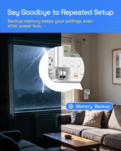 Vista 13 de HBN - Temporizador de salida para interiores, temporizadores de enchufe para lámparas de luz, temporizador digital
