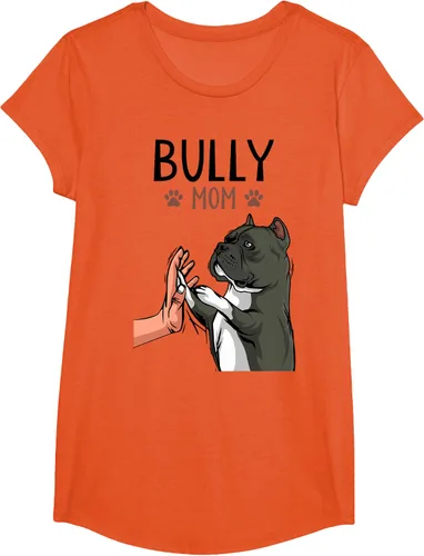 Vista 39 de American Bully Mom Cute Dog Mama Camiseta divertida para mujer, Blanco, S