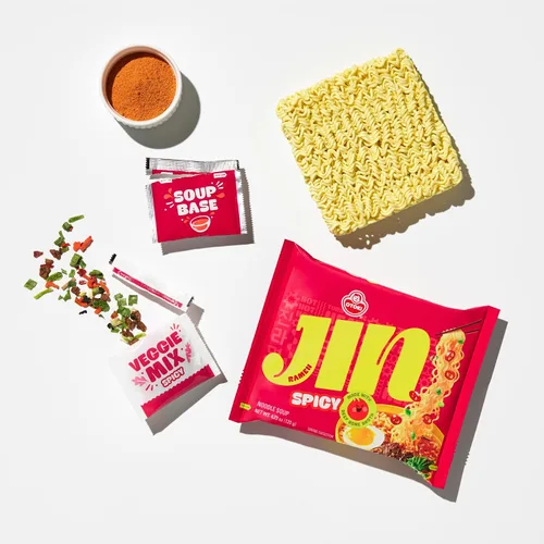 Vista 5 de OTOKI Jin Ramen - Sabor suave (paquete de 32), auténticos fideos instantáneos coreanos, mezcla de sopa de ramen coreana auténtica, sabrosa y rica