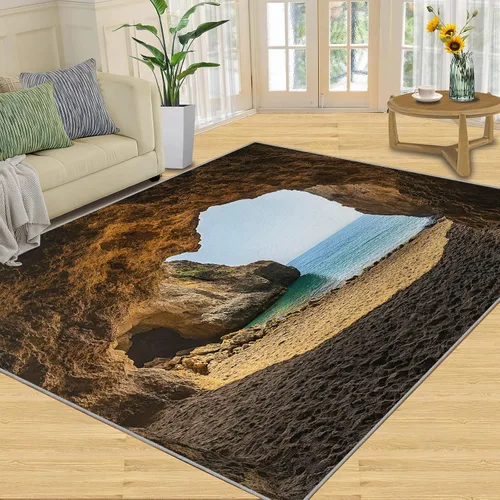 Vista 17 de Cyberpunk Rugs for Bedroom, Neon Head Area Rug, Neon Art Rugs for Living Room, Indoor Non-Slip Rug, Machine Washable Carpet for Front Entrance Floor