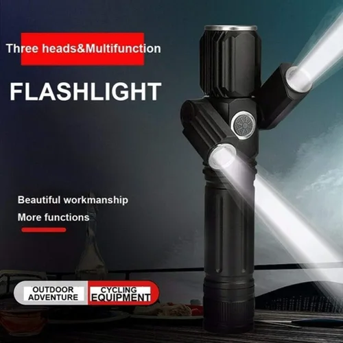 Vista 3 de L2LED Luces delanteras de bicicleta superbrillantes Linterna impermeable con cable USB y batería y clip y luz trasera (negro)