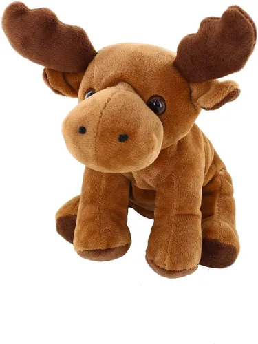 Vista 3 de Plushland Beanie Moose Sitting - Juguetes de peluche de 7 pulgadas, súper suave, para vacaciones de invierno (gorro de alce gorro)