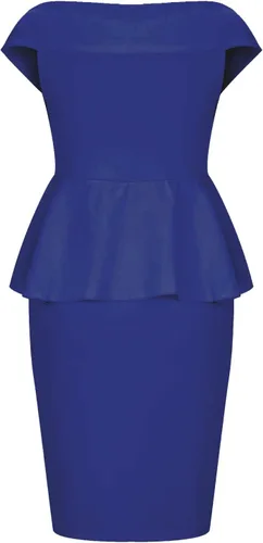 Vista 7 de SEBOWEL Vestido vintage para mujer, estilo vintage, con volantes, estilo péplum, vestido midi ajustado de lápiz, para oficina, trabajo, sexy, cuello