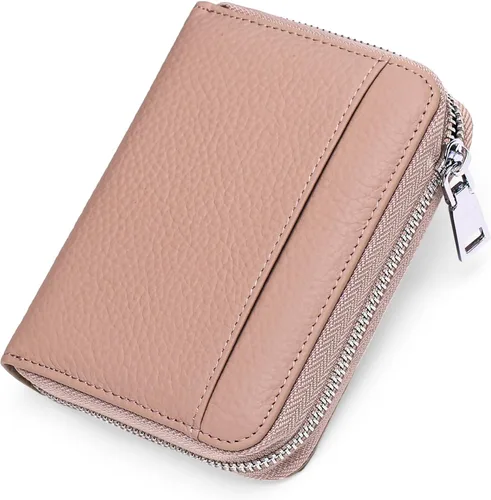 Vista 14 de SENDEFN Cartera de cuero para mujer, con bloqueo RFID, pequeñas carteras compactas, titular de la tarjeta de crédito con ventana de identificación