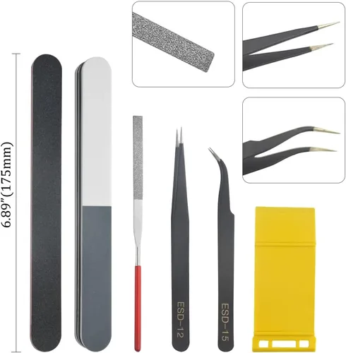 Vista 3 de Kit de herramientas de modelo profesional de 9 piezas, modelador, herramientas básicas, juego de manualidades, kit de herramientas de construcción