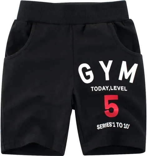 Vista 3 de Paquete de 2 pantalones cortos deportivos de punto de verano para niños y niñas, pantalones cortos suaves casuales para bebés
