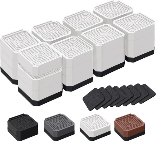 Vista 16 de ANNKUT Elevadores de cama y elevadores de muebles, bloques de elevación ajustables resistentes para sofás, escritorios y sillas, elevan 1.5