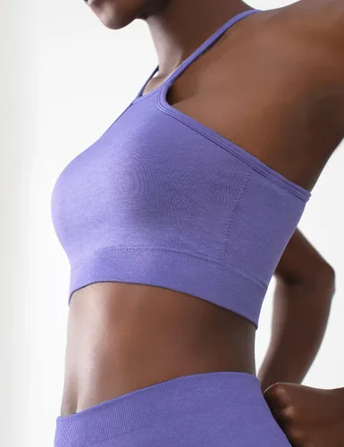 Vista 5 de CELER Sujetadores deportivos para mujer, cuello alto, bajo impacto, sin costuras, para entrenamiento, yoga, gimnasio, top corto