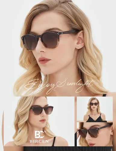 Vista 32 de Gafas de sol polarizadas para mujer con protección UV para mujer, a la moda, grandes sombras con marco de acetato BC2110