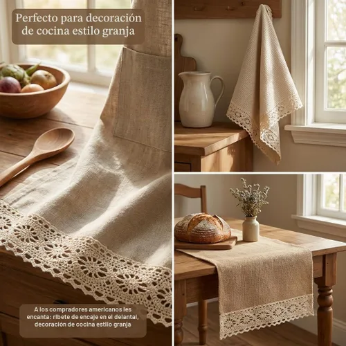 Vista 5 de IDONGCAI Cinta de encaje de ganchillo de algodón vintage de 20 yardas, cinta de encaje festoneada beige de 0.9 pulgadas de ancho para manualidades