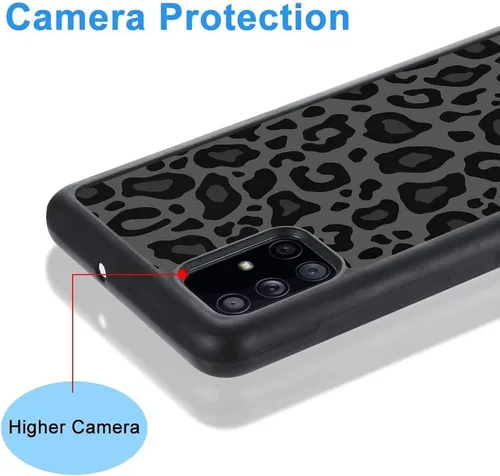 Vista 4 de KANGHAR - Carcasa compatible con Galaxy A51 5G, diseño de leopardo negro Tire Texture Non-Slip + Shockproof Rugged TPU Protective Case Designed