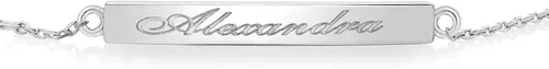 Vista 2 de Gema Stone King 925 - Pulsera de plata de ley personalizada, 1.063 x 0.118in, ajustable, para mujer