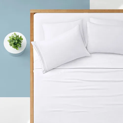 Vista 142 de Manyshofu Juego de sábanas de tamaño individual con bolsillos extra profundos, sábanas y fundas de almohada de 1800 hilos de lujo para hotel, juego