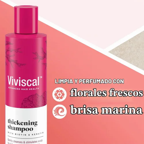 Vista 4 de Viviscal Paquete: Champú Espesante Cabello 8.5 fl oz y Suero 1.7 fl oz