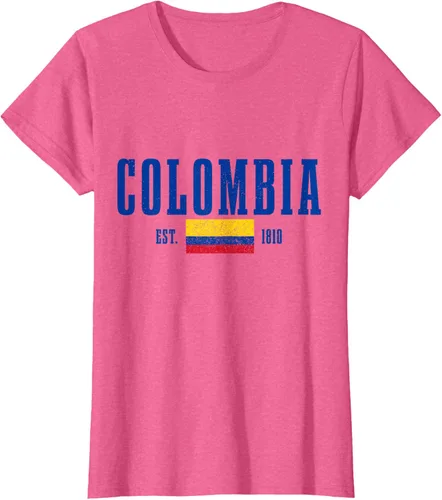 Vista 49 de Colombia Est. 1810 - Camiseta de Colombia Vintage, Negro, S